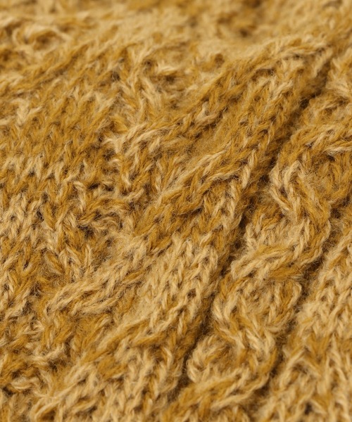 ikka(イッカ)の「ケーブルWニットワッチキャップ(ニットキャップ/ビーニー・レディース・ベージュ/ネイビー/オフホワイト/マスタード・FREE)」の8枚目の写真