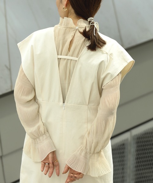 Bab（バブ）の「リボンセットジャンパースカート（ワンピース・レディース・ブラウン/ベージュ/アイボリー・M）」の19枚目の写真