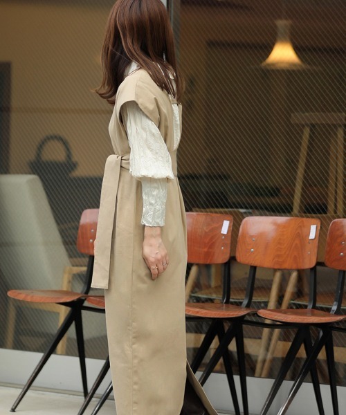 Bab（バブ）の「リボンセットジャンパースカート（ワンピース・レディース・ブラウン/ベージュ/アイボリー・M）」の16枚目の写真