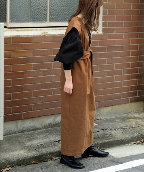 Bab（バブ）の「リボンセットジャンパースカート（ワンピース・レディース・ブラウン/ベージュ/アイボリー・M）」の14枚目の写真