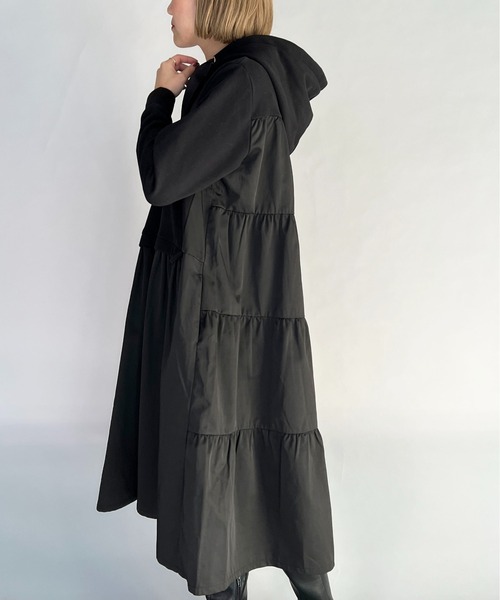 PICCIN（ピッチン）の「バックティアードフード付きワンピース（ワンピース・レディース・グレー/ブラック・M）」の13枚目の写真