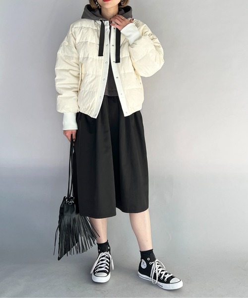 PICCIN（ピッチン）の「バックティアードフード付きワンピース（ワンピース・レディース・グレー/ブラック・M）」の9枚目の写真