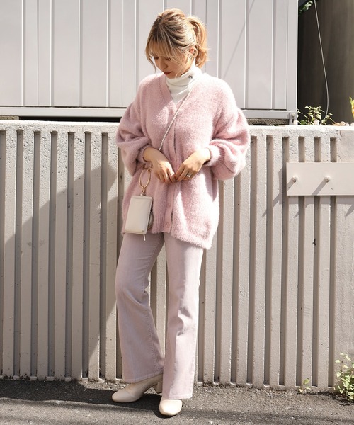 one after another NICE CLAUP（ワンアフターアナザーナイスクラップ）の「バックレースアップフレアデニム（デニムパンツ・レディース・ブルー/アイボリー/ラベンダー・M/S/SS）」の6枚目の写真