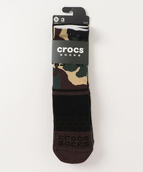 crocs（クロックス）の「クロックス crocs クロックス ソックス アダルト クルー グラフィック ３ パック Crocs Socks Adult Crew Graphic 3 Pack（ソックス/靴下・レディース・マルチ/カモフラージュ・S/M/L）」の2枚目の写真