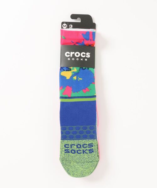 crocs（クロックス）の「クロックス crocs クロックス ソックス アダルト クルー グラフィック ３ パック Crocs Socks Adult Crew Graphic 3 Pack（ソックス/靴下・レディース・マルチ/カモフラージュ・S/M/L）」の3枚目の写真