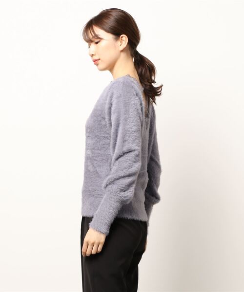 FEERICHELU（フェリーシェル）の「ニット 襟レース シャギーヤーン 2WAY FEERICHELU（ニット/セーター・レディース・ブルーグレー/チャコール/パープル系その他/ベージュ系その他・M/S）」の11枚目の写真