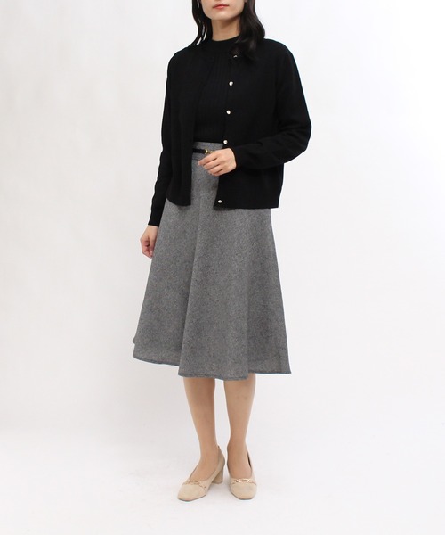 TRUDEA(トルディア)の「ビット付きツイードフレアスカート(スカート・レディース・ブラック/ブラウン・MEDIUM/LARGE/SMALL)」の14枚目の写真