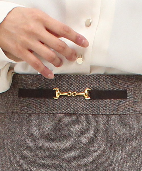 TRUDEA(トルディア)の「ビット付きツイードフレアスカート(スカート・レディース・ブラック/ブラウン・MEDIUM/LARGE/SMALL)」の17枚目の写真