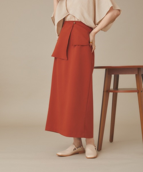 moi tytto（モイテュット）の「取り外しペプラムスカート（スカート・レディース・ベージュ/ブラウン/テラコッタ・FREE）」の2枚目の写真