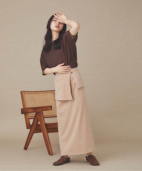 moi tytto（モイテュット）の「取り外しペプラムスカート（スカート・レディース・ベージュ/ブラウン/テラコッタ・FREE）」の8枚目の写真