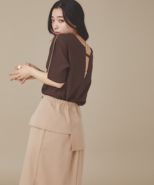 moi tytto（モイテュット）の「取り外しペプラムスカート（スカート・レディース・ベージュ/ブラウン/テラコッタ・FREE）」の12枚目の写真
