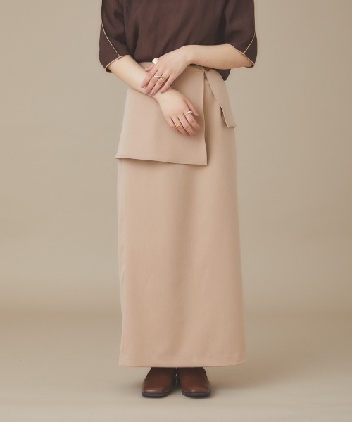 moi tytto（モイテュット）の「取り外しペプラムスカート（スカート・レディース・ベージュ/ブラウン/テラコッタ・FREE）」の4枚目の写真