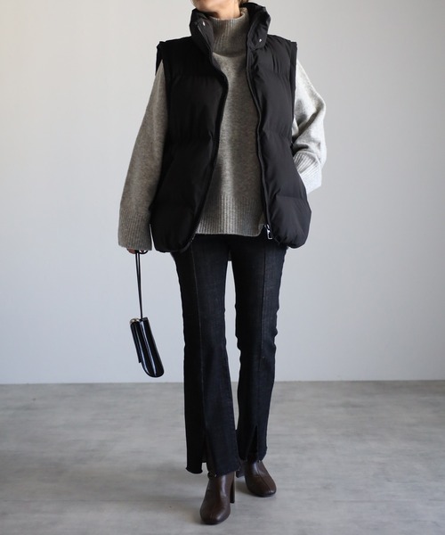 r.（アールドット）の「ファイバーダウン 　オーバーベスト（ダウンベスト・レディース・キナリ/ブラウン/ブラック/グレイッシュベージュ/グリーン/ミント/オリーブ・FREE）」の13枚目の写真