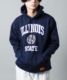 UNIVERSAL OVERALL（ユニバーサルオーバーオール）の「【UNIVERSAL OVERALL】カレッジロゴスウェットフーディー パーカー ILLINOIS 長袖フーディー U2133229-D（パーカー・メンズ）」