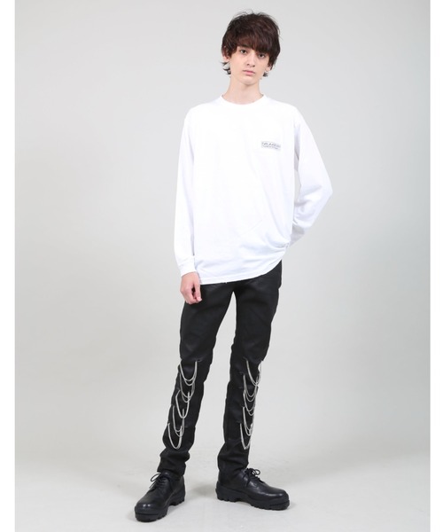 GalaabenD（ガラアーベント）の「シルケットシャイニーリアルブラックコーティングチェーンデニムパンツ（デニムパンツ・メンズ・ブラック・S/M）」の12枚目の写真