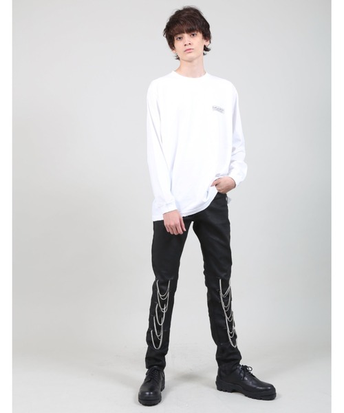 GalaabenD（ガラアーベント）の「シルケットシャイニーリアルブラックコーティングチェーンデニムパンツ（デニムパンツ・メンズ・ブラック・S/M）」の13枚目の写真