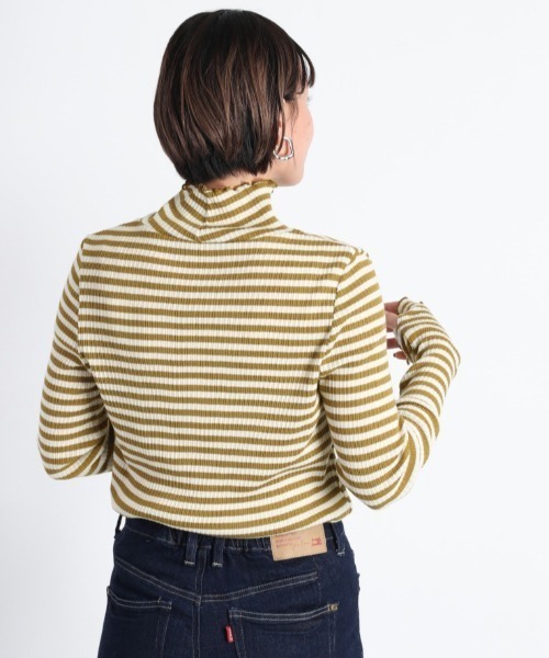 cepo（セポ）の「キリカエボーダータートル（Tシャツ/カットソー・レディース・ブラウン/オフホワイト/グリーン系・M）」の6枚目の写真