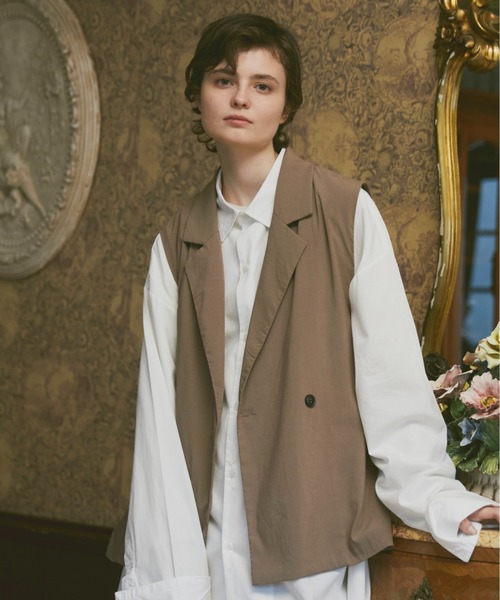 ln fortis（ロンフォルティス）の「ln fortis - リンクルダブルテーラードベスト（ベスト・メンズ・ブラック/ブラウン/グリーン・SMALL/MEDIUM）」の2枚目の写真