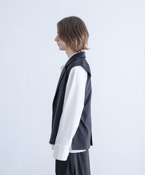 ln fortis（ロンフォルティス）の「ln fortis - リンクルダブルテーラードベスト（ベスト・メンズ・ブラック/ブラウン/グリーン・SMALL/MEDIUM）」の6枚目の写真