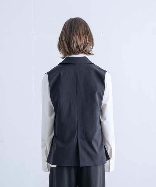 ln fortis（ロンフォルティス）の「ln fortis - リンクルダブルテーラードベスト（ベスト・メンズ・ブラック/ブラウン/グリーン・SMALL/MEDIUM）」の7枚目の写真