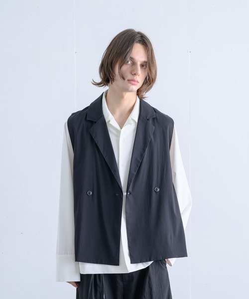 ln fortis（ロンフォルティス）の「ln fortis - リンクルダブルテーラードベスト（ベスト・メンズ・ブラック/ブラウン/グリーン・SMALL/MEDIUM）」の4枚目の写真