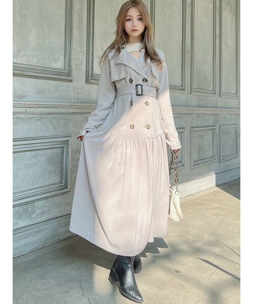 RESEXXY(リゼクシー)の「ティアードトレンチコート(トレンチコート・レディース・ベージュ/アイボリー/ラベンダー・FREE)」の10枚目の写真