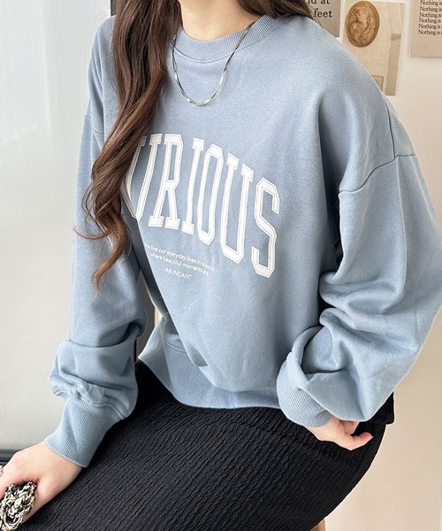 GeeRA（ジーラ）の「カレッジロゴスウェット（Tシャツ/カットソー・レディース・ブラック/チャコール/アイボリー/ブルー・X-LARGE/MEDIUM/LARGE/SMALL/XX-LARGE）」の4枚目の写真