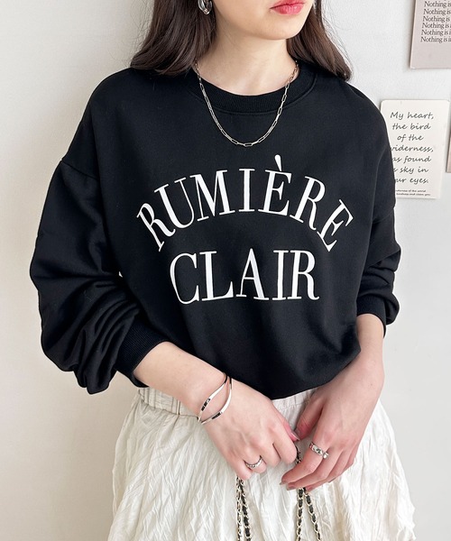 GeeRA（ジーラ）の「カレッジロゴスウェット（Tシャツ/カットソー・レディース・ブラック/チャコール/アイボリー/ブルー・X-LARGE/MEDIUM/LARGE/SMALL/XX-LARGE）」の2枚目の写真