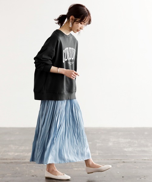 GeeRA（ジーラ）の「カレッジロゴスウェット（Tシャツ/カットソー・レディース・ブラック/チャコール/アイボリー/ブルー・X-LARGE/MEDIUM/LARGE/SMALL/XX-LARGE）」の6枚目の写真