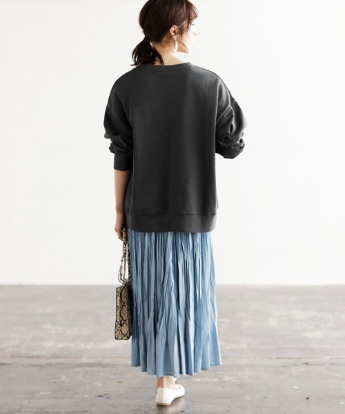 GeeRA（ジーラ）の「カレッジロゴスウェット（Tシャツ/カットソー・レディース・ブラック/チャコール/アイボリー/ブルー・X-LARGE/MEDIUM/LARGE/SMALL/XX-LARGE）」の5枚目の写真