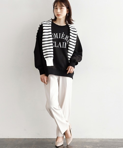 GeeRA（ジーラ）の「カレッジロゴスウェット（Tシャツ/カットソー・レディース・ブラック/チャコール/アイボリー/ブルー・X-LARGE/MEDIUM/LARGE/SMALL/XX-LARGE）」の7枚目の写真