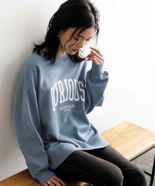 GeeRA（ジーラ）の「カレッジロゴスウェット（Tシャツ/カットソー・レディース・ブラック/チャコール/アイボリー/ブルー・X-LARGE/MEDIUM/LARGE/SMALL/XX-LARGE）」の10枚目の写真