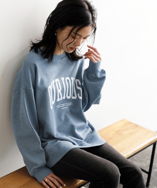 GeeRA（ジーラ）の「カレッジロゴスウェット（Tシャツ/カットソー・レディース・ブラック/チャコール/アイボリー/ブルー・X-LARGE/MEDIUM/LARGE/SMALL/XX-LARGE）」の18枚目の写真