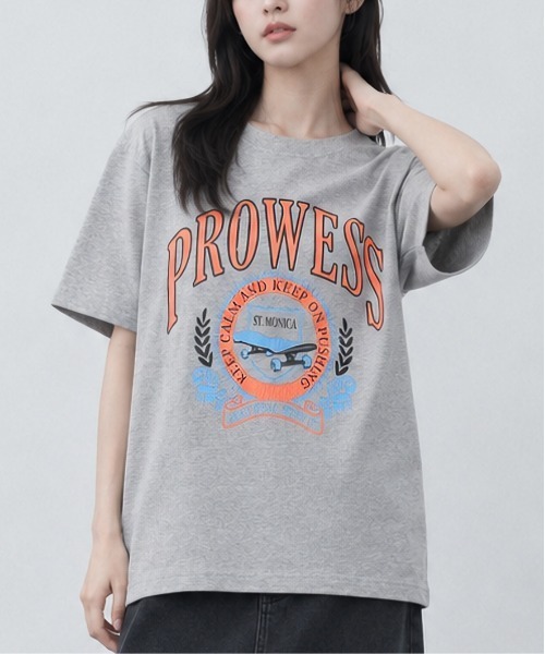 sunny branch(サニーブランチ)の「★Bl★天竺プリントTシャツ 半袖(Tシャツ/カットソー・レディース・スミクロ/ブルー/杢グレー・LARGE/FREE/MEDIUM)」の1枚目の写真