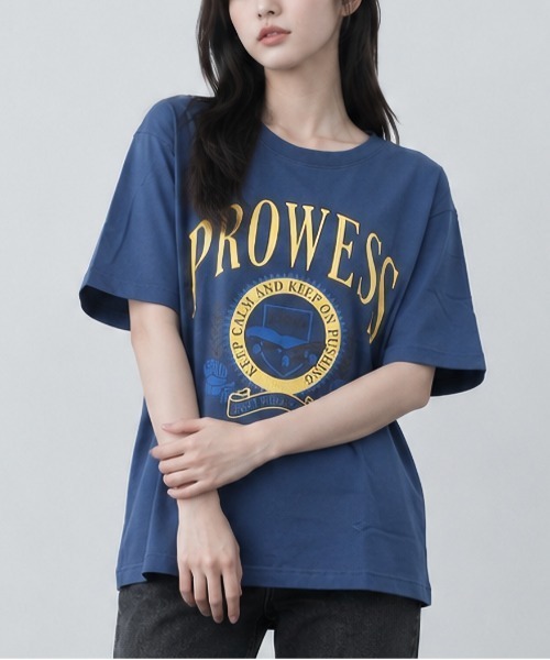 sunny branch(サニーブランチ)の「★Bl★天竺プリントTシャツ 半袖(Tシャツ/カットソー・レディース・スミクロ/ブルー/杢グレー・LARGE/FREE/MEDIUM)」の3枚目の写真