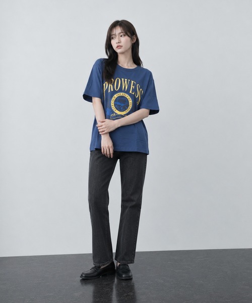 sunny branch(サニーブランチ)の「★Bl★天竺プリントTシャツ 半袖(Tシャツ/カットソー・レディース・スミクロ/ブルー/杢グレー・LARGE/FREE/MEDIUM)」の6枚目の写真