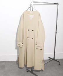 NILWAY | エクセレントTR ノーカラーダブルチェスターロングコート(ノーカラーコート)