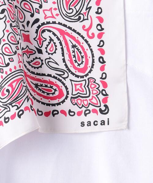 Sacai(サカイ)の「<sacai(サカイ)>バンダナプリント Tシャツ ■■■(Tシャツ/カットソー・レディース・ホワイト/ブラック・1/2)」の11枚目の写真