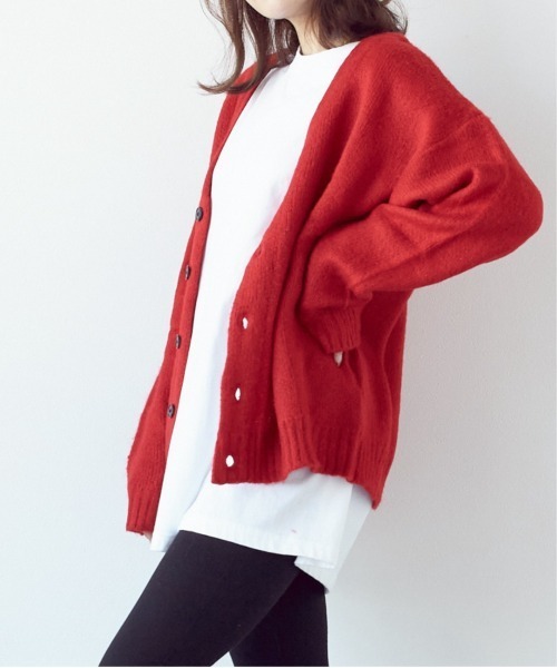 Bling Leads(ブリングリーズ)の「★Bling leads★5ゲージモヘアタッチ ビッグカーディガン(カーディガン/ボレロ・レディース・ブルー/ブラック/ライトグレー/グリーン/マスタード/オレンジ/エメラルド/レッド/チャコールグレー・MEDIUM/LARGE)」の8枚目の写真