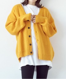 マスタード」に該当するレディースのカーディガン/ボレロファッション