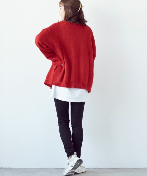 Bling Leads(ブリングリーズ)の「★Bling leads★5ゲージモヘアタッチ ビッグカーディガン(カーディガン/ボレロ・レディース・ブルー/ブラック/ライトグレー/グリーン/マスタード/オレンジ/エメラルド/レッド/チャコールグレー・MEDIUM/LARGE)」の22枚目の写真