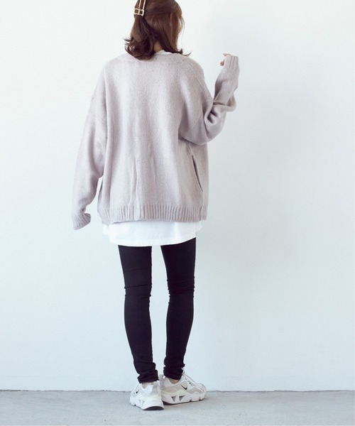 Bling Leads(ブリングリーズ)の「★Bling leads★5ゲージモヘアタッチ ビッグカーディガン(カーディガン/ボレロ・レディース・ブルー/ブラック/ライトグレー/グリーン/マスタード/オレンジ/エメラルド/レッド/チャコールグレー・MEDIUM/LARGE)」の19枚目の写真