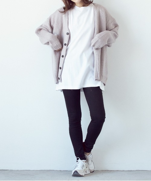 Bling Leads(ブリングリーズ)の「★Bling leads★5ゲージモヘアタッチ ビッグカーディガン(カーディガン/ボレロ・レディース・ブルー/ブラック/ライトグレー/グリーン/マスタード/オレンジ/エメラルド/レッド/チャコールグレー・MEDIUM/LARGE)」の16枚目の写真