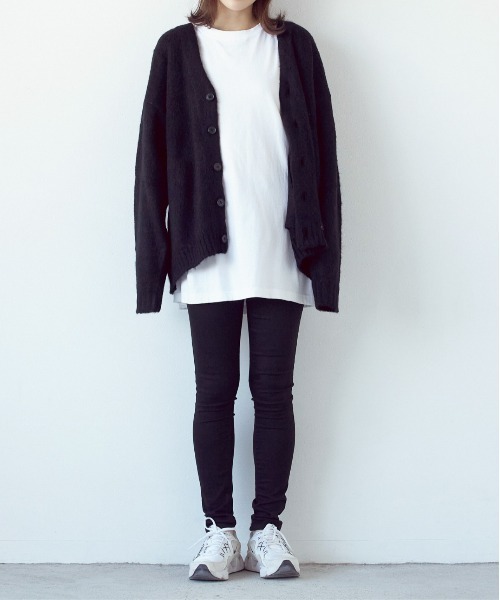 Bling Leads(ブリングリーズ)の「★Bling leads★5ゲージモヘアタッチ ビッグカーディガン(カーディガン/ボレロ・レディース・ブルー/ブラック/ライトグレー/グリーン/マスタード/オレンジ/エメラルド/レッド/チャコールグレー・MEDIUM/LARGE)」の15枚目の写真