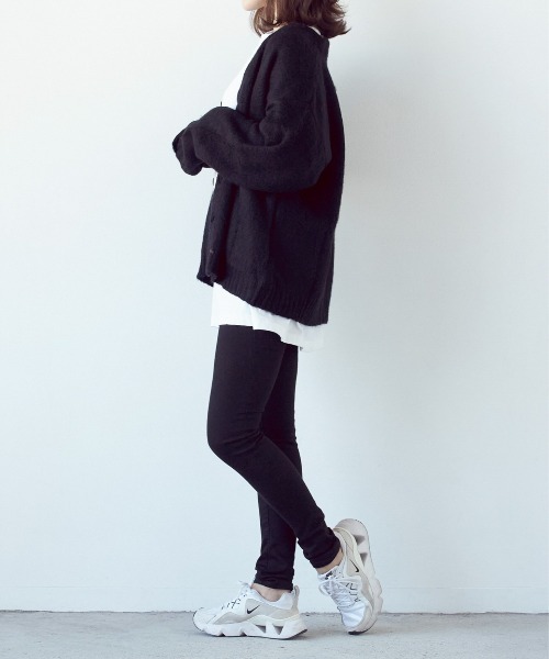 Bling Leads(ブリングリーズ)の「★Bling leads★5ゲージモヘアタッチ ビッグカーディガン(カーディガン/ボレロ・レディース・ブルー/ブラック/ライトグレー/グリーン/マスタード/オレンジ/エメラルド/レッド/チャコールグレー・MEDIUM/LARGE)」の10枚目の写真