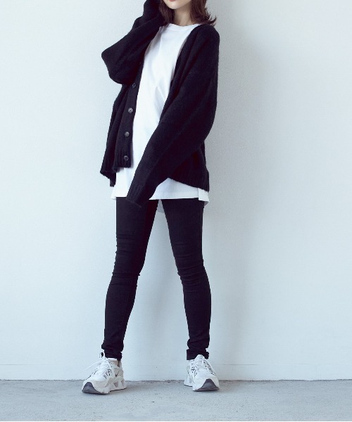 Bling Leads(ブリングリーズ)の「★Bling leads★5ゲージモヘアタッチ ビッグカーディガン(カーディガン/ボレロ・レディース・ブルー/ブラック/ライトグレー/グリーン/マスタード/オレンジ/エメラルド/レッド/チャコールグレー・MEDIUM/LARGE)」の14枚目の写真