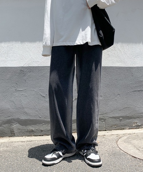 Ressaca（レサーカ）の「ハイウエスト ブリーチ加工 ワイドデニムパンツ（デニムパンツ・メンズ・ブラック/ブルー・S/M/L/XL/XXL）」の5枚目の写真