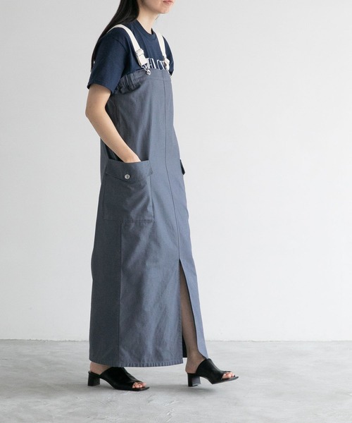 yuw（ユウ）の「ベアトップワークジャンスカ　275105（ワンピース・レディース・グリーン/ブラック/ブルー・FREE）」の3枚目の写真