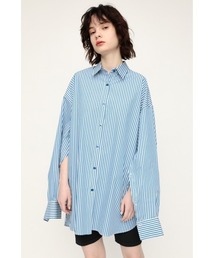 SLY | LOOSE OVER ARMSLIT STRIPE SH ルーズ オーバー ストライプ シャツ(シャツ/ブラウス)
