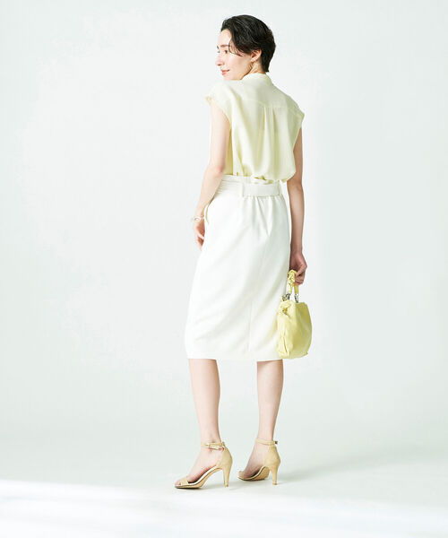 NOLLEY’S Sophi（ノーリーズソフィ）の「ジョーゼットアシメタックブラウス（シャツ/ブラウス・レディース・イエロー/オフホワイト/ホワイト系その他4・38/36）」の6枚目の写真
